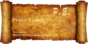 Pretz Elemér névjegykártya
